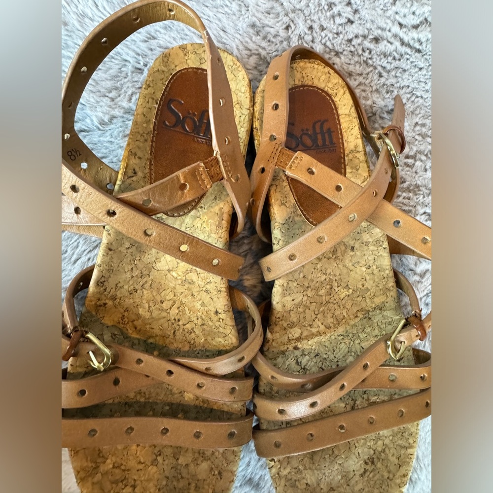 Sofft Womens Malana Leather Strap Comfort Flat Sandals- Sz 8.5 - Picture 2 of 9